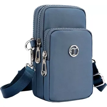 Městská taštička na telefon ROT72M (Městská dámská malá taštička na telefon a doklady v modrém provedení)