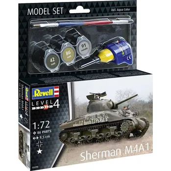 Plastikový model Revell ModelSet tank 63290 - Sherman M4A1 (1:72)