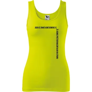 DOBRÝ TRIKO Dámské tílko s potiskem Demence Velikost: 2XL, Barva: Limetková