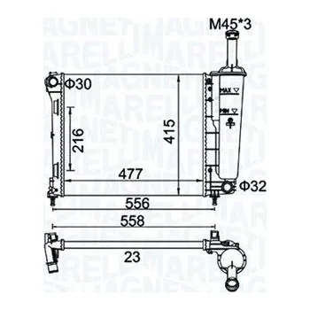Chladič motoru Chladič, chlazení motoru MAGNETI MARELLI 350213183900