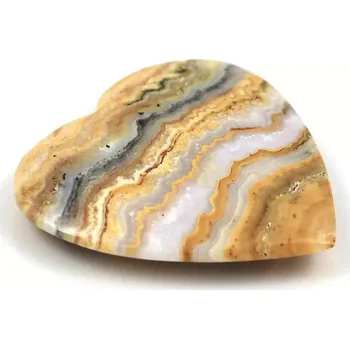 Drahý kámen Achát pruhovaný krajkový srdce č. 2