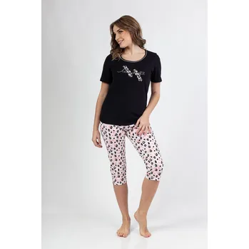 Pánské pyžamo Pyžamo Regina 689 cr/r M-XL W25 dámské černá L