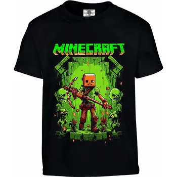 Chlapecké tričko Tričko Minecraft | Warrior Druh: Dětské, Barva: Černá, Velikost: 110-XS