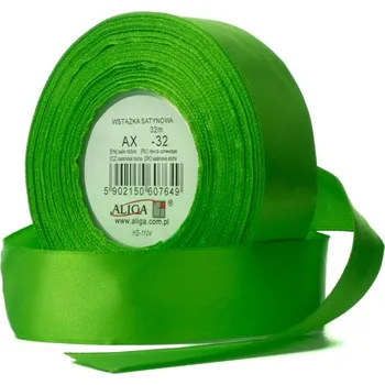 Stuha aliga Atlasová stuha 25 mm zelená - 32 ,balení 4 ks 529270