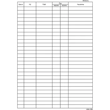 Kniha odjezdů a příjezdů vozidel A4/330