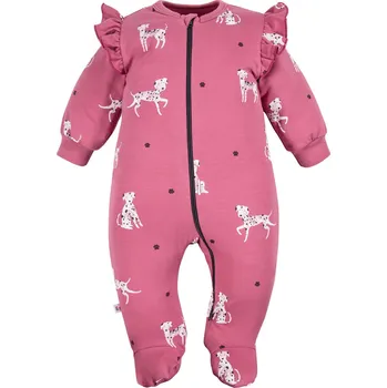 Kojenecký overall Eevi Overal Dogs&Spots jahodový - 56