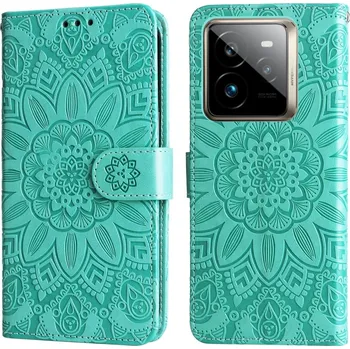 Pouzdro na mobilní telefon Sunflower knížkové pouzdro na Realme GT 7 Pro 5G - modrozelené