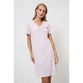 Dámská noční košile TIMO Aruelle | Noční košilka s jemným žebrováním a volánky Amaris - 2XL / 31