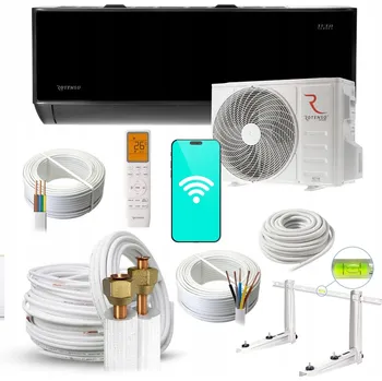 Klimatizace Nástěnná klimatizace Rotenso Teta Mirror černá 2,6kW + sada 3m Rodigas