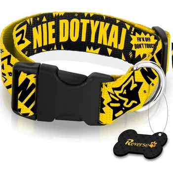 Obojek pro psa REVERSE PEVNÝ OBOJEK SILNÝ HRUBĚ TKANÁ PRO PSA NASTAVITELNÝ 40-60 cm XL