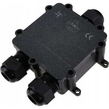 Napájecí kabel Čtyřnásobná hermetická kabelová krabice 3-pinová černá