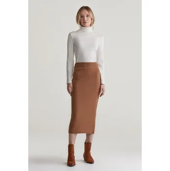 Dámská sukně SUKNĚ GANT WOOL KNIT SKIRT CACAO