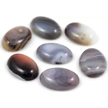 Drahý kámen Achát Botswana kabošon 25x18mm – 1 ks