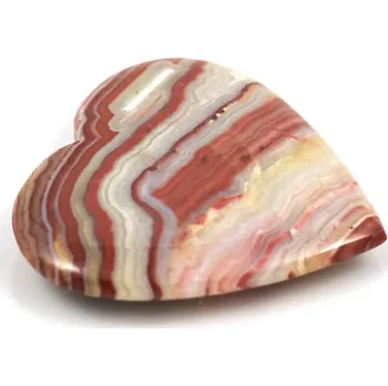 Drahý kámen Achát krajkový růžové srdce č. 2