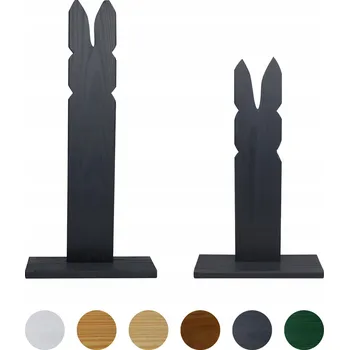 Obraz 2 ks Dekorativní zajíc ze dřeva Jaro DIY - Antracitový 40 / 50 cm výška