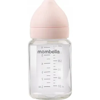 Kojenecká láhev Mombella Skleněná Lahvička pro Kojence Antikoliková Classic Old Rose 180 ml