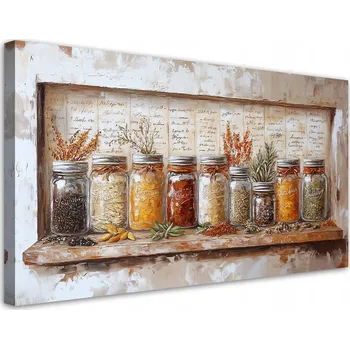 Obraz Obraz na plátně, Bylinky Koření Retro 120x60