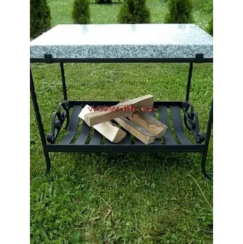 Kovový gril s ohništěm - žula