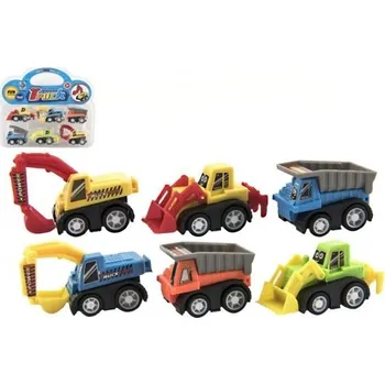 autíčko Teddies 00311411 stavební stroje 6 ks