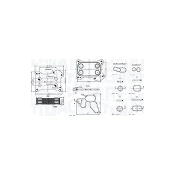 Chladič motoru Olejový chladič, motorový olej MAGNETI MARELLI 350300001300