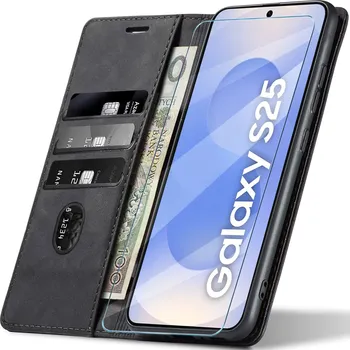 Pouzdro na mobilní telefon Flipové pouzdro Koanni pro Samsung Galaxy S25, černé