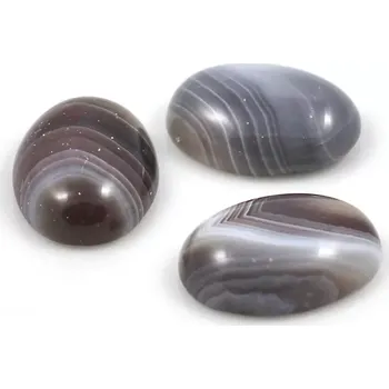 Drahý kámen Achát šedý Botswana kabošon 18x13mm - 1 ks