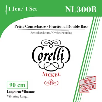 Struna pro kytaru a smyčcový nástroj Corelli Struny pro kontrabas Fractional - malé menzurySada 1/4 velikost NL300B 127114