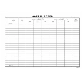 Tiskopis MSK 165 Denní záznam o tržbách