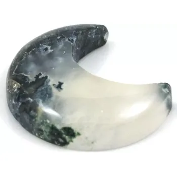 Drahý kámen Mechový achát zelený půlměsíc č. 3