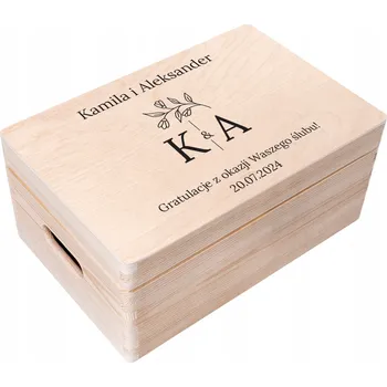 Obraz Svatební Krabička s gravírováním , svatba dárek s vlastním textem, UV tisk, 30x20