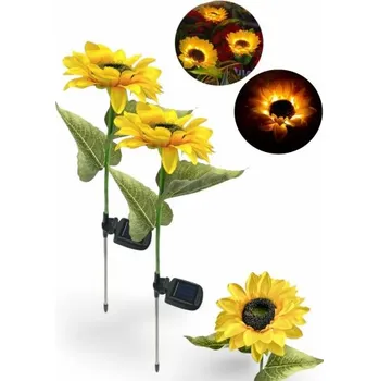 Venkovní osvětlení LAMPA ZAHRADNÍ SLUNEČNICE, ZAPICHOVACÍ LED LAMPA, SENZOR SOUMRAKU