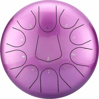 Hütermann Tongue drum - 10' (25cm), 11 tónů, D-dur - fialový, s příslušenstvím.