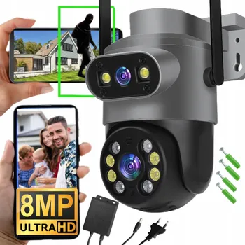 IP kamera Duální IP WiFi Smart Venkovní Otočná Kamera Audio 8MPx Ultra HD 4K SD