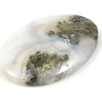 Drahý kámen Achát mechový oválný kabošon