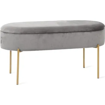 Taburet Lavice LAYLA sametová šedá ALL 828312