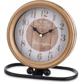 Hodiny Krbové hodiny stolní RETRO zlaté vintage rustikální kovové stojící