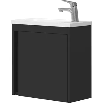 Koupelnový nábytek Závěsná koupelnová skříňka Omeble černá matná s umyvadlem 49x24,8x48,3 cm