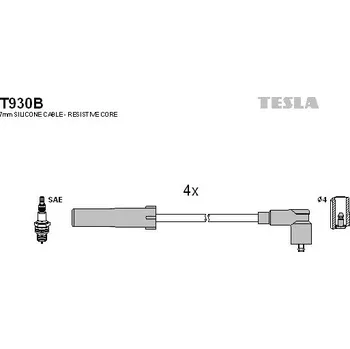 Zapalovací kabel Sada kabelů pro zapalování TESLA T930B