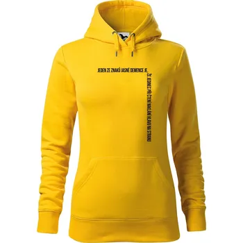Dámská mikina DOBRÝ TRIKO Dámská mikina s potiskem Demence Velikost dámské mikiny: S, Barva: Žlutá