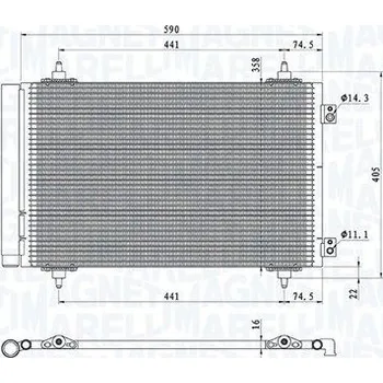 Výparník klimatizace Kondenzátor, klimatizace MAGNETI MARELLI 350203710000