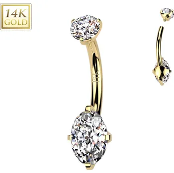 Piercing Šperky4U Zlatý piercing do pupíku, Au 585/1000 - ZL01274-YG