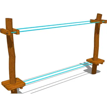 Dětské hřiště Playground System HERNÍ SESTAVA z akátu - Lanový přechod .