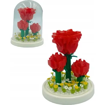 ostatní stavebnice STAVEBNICE KYTICE KVĚTIN RŮŽE VELKÁ SADA KVĚTINY VĚČNÁ OZDOBA 593 DÍLKŮ