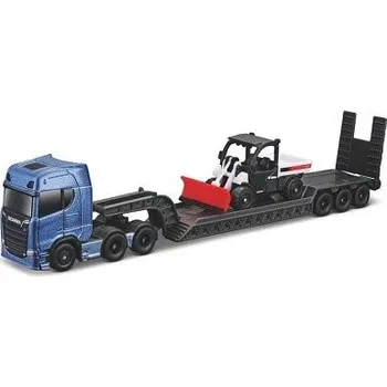 autíčko MAISTO SCANIA 770 S BLUE w/ NAKLADAČ BOBCAT TOOLCAT 5600 S PLUHEM 1168122952