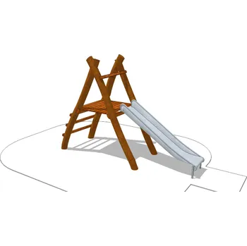 Hra na zahradu Playground System DĚTSKÉ HŘIŠTĚ sestava s nerezovou skluzavkou z akátu - Struhadlo