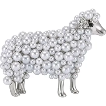 Brož B-TOP Módní brož Ovečka Druh barvy: Stříbrná