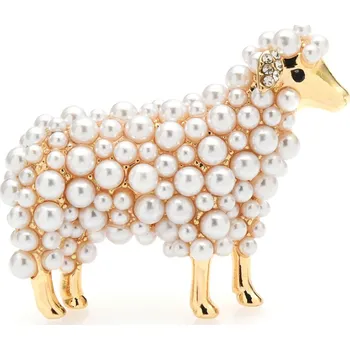 Brož B-TOP Módní brož Ovečka Druh barvy: Zlatá