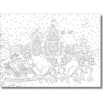 Fototapeta Vánoční omalovánka na zeď Fototapeta k vymalování Dárek pro děti