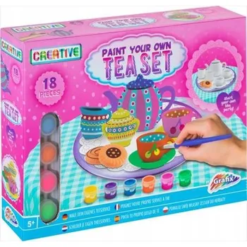 kreativní sada NAMALUJ SI ČAJOVÝ SERVIS SADA GRAFIX BARVY