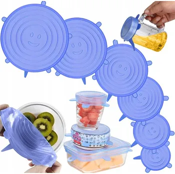 Dóza na potraviny Univerzální silikonové pokličky na potraviny 6 ks